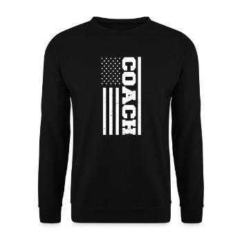 American Flag Coach 4th of July American Flag - Unisex Sweatshirt - black - Front - Alina (178cm) & Michal (187cm)