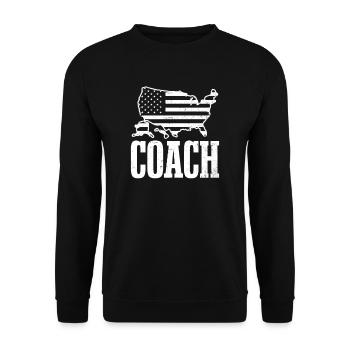 American Flag Coach 4th of July American States - Unisex Sweatshirt - black - Front - Alina (178cm) & Michal (187cm)
