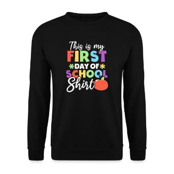 Erster Schultag Erster Schultag Outfit - Unisex Pullover - Schwarz - Vorne - Alina (178cm) & Michal (187cm)