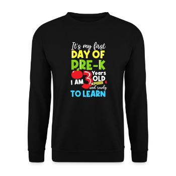 Erster Schultag Pre-K Bereit zum Lernen - Unisex Pullover - Schwarz - Vorne - Alina (178cm) & Michal (187cm)
