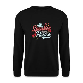 Speaker Speaker In The House - Unisex Sweatshirt - black - Front - Alina (178cm) & Michal (187cm)