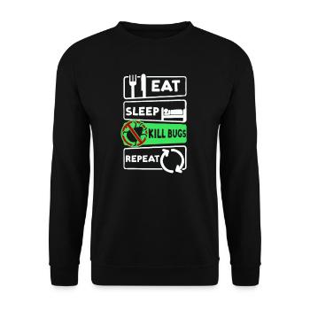 Bug Exterminator Eat Sleep Répéter - Sweat-shirt Unisexe - noir - Devant - Alina (178cm) & Michal (187cm)