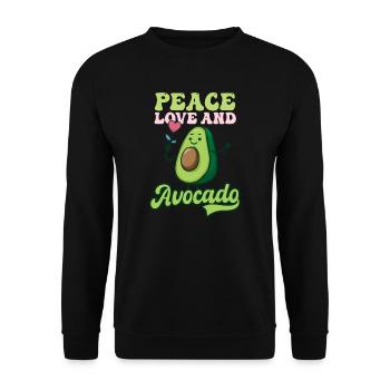 Avocado Peace Love And Avocado - Unisex Sweatshirt - black - Front - Alina (178cm) & Michal (187cm)