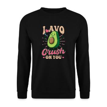 Avocado I Avo Crush On You - Unisex Sweatshirt - black - Front - Alina (178cm) & Michal (187cm)