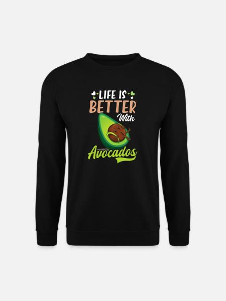 Avocado Life Better With Avocado - Unisex Sweatshirt - black