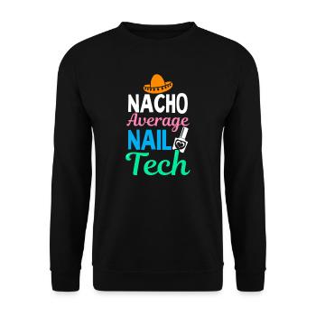 Nail Tech Nacho Moyenne Nail Tech Cinco De Mayo - Sweat-shirt Unisexe - noir - Devant - Alina (178cm) & Michal (187cm)