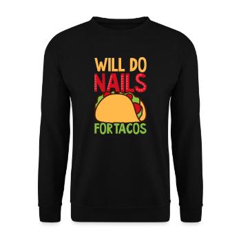 Nail Tech fera des ongles pour tacos Cinco De Mayo - Sweat-shirt Unisexe - noir - Devant - Alina (178cm) & Michal (187cm)