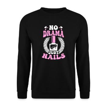 Nail Tech Pas de drame Juste des ongles - Sweat-shirt Unisexe - noir - Devant - Alina (178cm) & Michal (187cm)