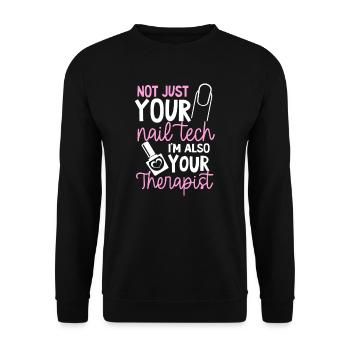 Nail Tech pas seulement votre Nail Tech aussi thérapeute - Sweat-shirt Unisexe - noir - Devant - Alina (178cm) & Michal (187cm)