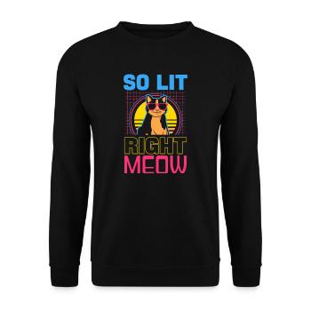 EDM Rave Techno 80s Lit Right Meow - Unisex Sweatshirt - black - Front - Alina (178cm) & Michal (187cm)