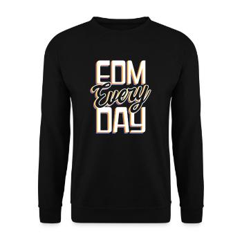 EDM Rave Techno EDM Every Day - Unisex Sweatshirt - black - Front - Alina (178cm) & Michal (187cm)