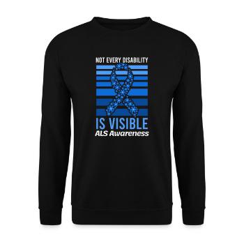 Tous les handicaps ne sont pas visibles - Sweat-shirt Unisexe - noir - Devant - Alina (178cm) & Michal (187cm)