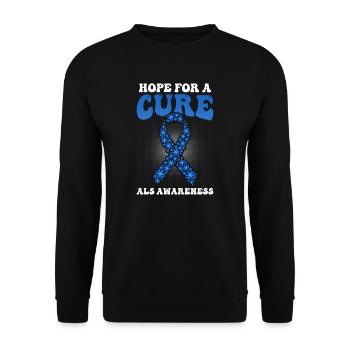 Als Awarenesss Hope For A Cure - Unisex Pullover - Schwarz - Vorne - Alina (178cm) & Michal (187cm)