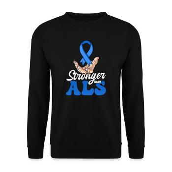 ALS Bekanntheiten stärker als ALS - Unisex Pullover - Schwarz - Vorne - Alina (178cm) & Michal (187cm)