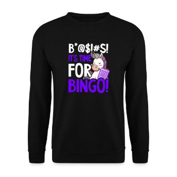 Bingo Queen B*@$!#s It's Time For Bingo - Unisex Sweatshirt - black - Front - Alina (178cm) & Michal (187cm)