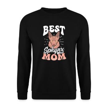 Sphynx Cat Best Sphynx Mom - Unisex Sweatshirt - black - Front - Alina (178cm) & Michal (187cm)