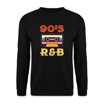 Ich liebe die 90er Jahre Vintage 90s R & B Kassette - Unisex Pullover - Schwarz - Vorne - Alina (178cm) & Michal (187cm)