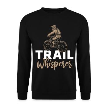 Trailflüsterer Mountainbike MTB Downhill - Unisex Pullover - Schwarz - Vorne - Alina (178cm) & Michal (187cm)