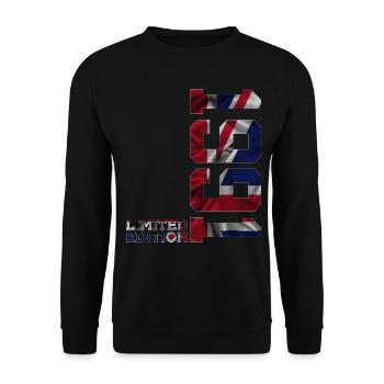 ANGLETERRE ÉDITION LIMITÉE 35E ANNIVERSAIRE 1991 AU ROYAUME-UNI - Sweat-shirt Unisexe - noir - Devant - Alina (178cm) & Michal (187cm)