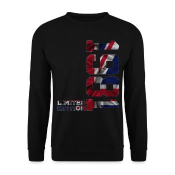 ÉDITION LIMITÉE ANGLETERRE 45E ANNIVERSAIRE 1981 - Sweat-shirt Unisexe - noir - Devant - Alina (178cm) & Michal (187cm)