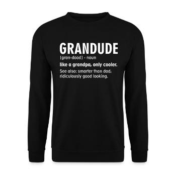 Funny Grandude Definition - Unisex Pullover - Schwarz - Vorne - Alina (178cm) & Michal (187cm)