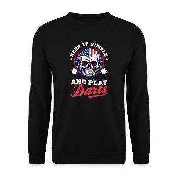 Dart Keep Simple Play Darts - Unisex Pullover - Schwarz - Vorne - Alina (178cm) & Michal (187cm)