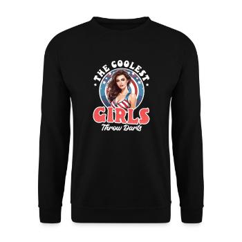 Dart Coolest Girls Throw Darts - Unisex Sweatshirt - black - Front - Alina (178cm) & Michal (187cm)