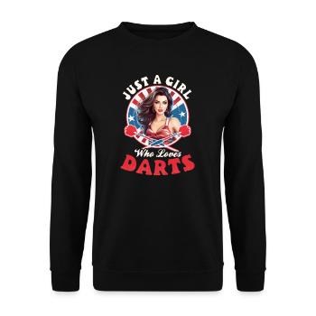 Dart Girl Loves Darts - Unisex Sweatshirt - black - Front - Alina (178cm) & Michal (187cm)