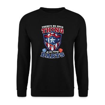 Werfen Sie nicht zu viele Darts - Unisex Pullover - Schwarz - Vorne - Alina (178cm) & Michal (187cm)