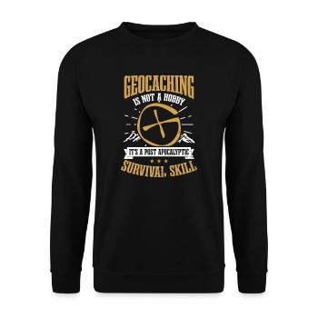 Geocaching Not A Hobby Survival Skill - Unisex Sweatshirt - black - Front - Alina (178cm) & Michal (187cm)