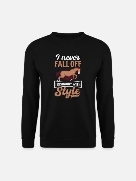 Pferdeliebhaber fallen nie mit Stil vom Abstieg - Unisex Pullover - Schwarz