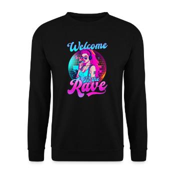 Edm Rave Welcome To Rave - Unisex Sweatshirt - black - Front - Alina (178cm) & Michal (187cm)