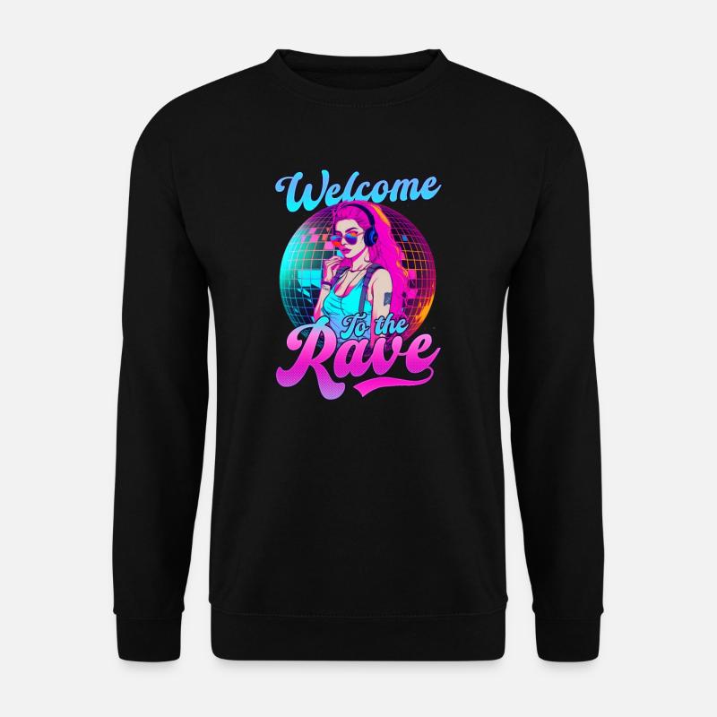 Edm Rave Willkommen zum Raven - Unisex Pullover - Schwarz