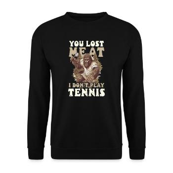 Tennisspieler Lost Me At Don't Play - Unisex Pullover - Schwarz - Vorne - Alina (178cm) & Michal (187cm)