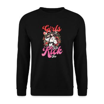 Taekwondo-Kämpferinnen können auch kicken - Unisex Pullover - Schwarz - Vorne - Alina (178cm) & Michal (187cm)