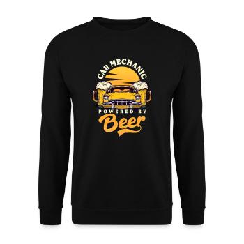 Car Mechanic Car Mechanic By Beer - Unisex Sweatshirt - black - Front - Alina (178cm) & Michal (187cm)