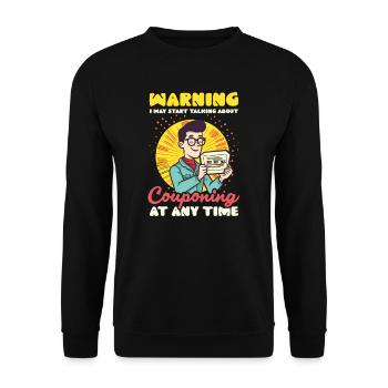 Couponer May Talk About Couponing - Unisex Sweatshirt - black - Front - Alina (178cm) & Michal (187cm)