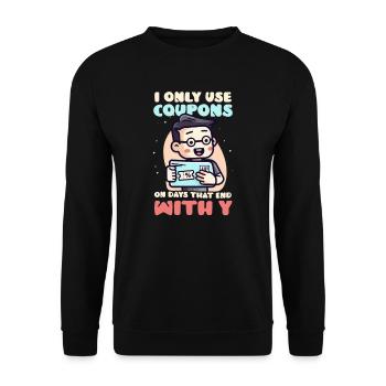 Couponer Verwenden Sie Coupons an den Tagen am Ende Y - Unisex Pullover - Schwarz - Vorne - Alina (178cm) & Michal (187cm)