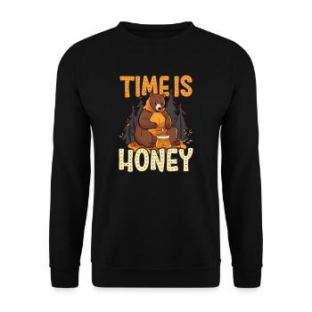Beekeeper Time Is Honey - Unisex Sweatshirt - black - Front - Alina (178cm) & Michal (187cm)