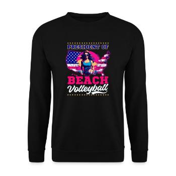 Beach Volleyball President Of Beach Volleyball - Unisex Sweatshirt - black - Front - Alina (178cm) & Michal (187cm)