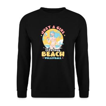 Une fille de volleyball de plage aime le volleyball de plage - Sweat-shirt Unisexe - noir - Devant - Alina (178cm) & Michal (187cm)