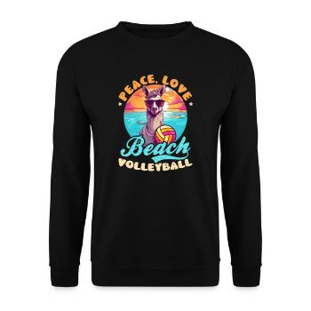 Beach Volleyball Peace Love Beach Volleyball - Unisex Sweatshirt - black - Front - Alina (178cm) & Michal (187cm)