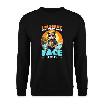 Beach Volleyball Sorry Was That Your Face I Hit - Unisex Sweatshirt - black - Front - Alina (178cm) & Michal (187cm)