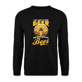 Beekeeper Drink Beer Hang With Bees - Unisex Sweatshirt - black - Front - Alina (178cm) & Michal (187cm)