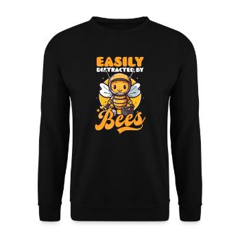 Beekeeper Distracted By Bees - Unisex Sweatshirt - black - Front - Alina (178cm) & Michal (187cm)
