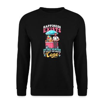 Vendeur de crème glacée Bonheur Au milieu de la crème glacée - Sweat-shirt Unisexe - noir - Devant - Alina (178cm) & Michal (187cm)