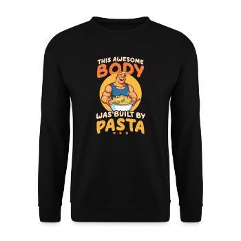Pasta Lover Awesome Body By Pasta - Unisex Pullover - Schwarz - Vorne - Alina (178cm) & Michal (187cm)