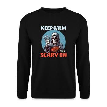 Football Halloween Restez calme et effrayant - Sweat-shirt Unisexe - noir - Devant - Alina (178cm) & Michal (187cm)