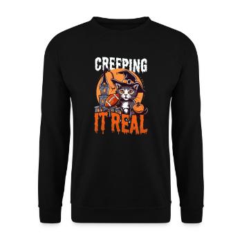 Football Halloween Creeping It Real - Unisex Sweatshirt - black - Front - Alina (178cm) & Michal (187cm)