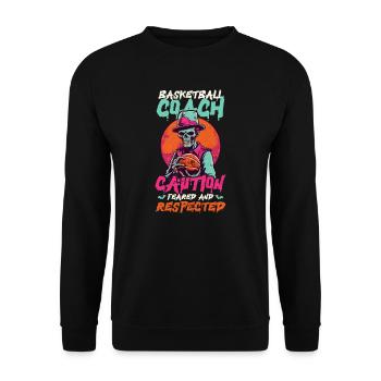 Halloween Coach Basketball Coach Feared Respected - Unisex Sweatshirt - black - Front - Alina (178cm) & Michal (187cm)